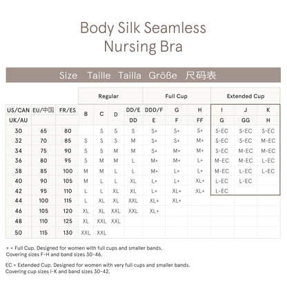 Bravado Designs Body Silk Seamless Nursing Bra for Breastfeeding, Extended Cup Wireless Maternity Bra