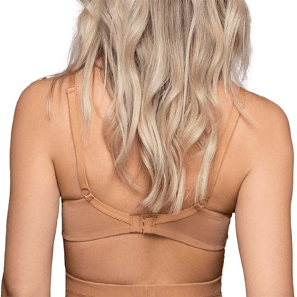 Bye Bra Bra Top Wire Free Lace, High Control, Lace Bra, Breathable Mesh, Transparent Look, Hook And Eye Lock, Shoulder Strap, Shapewear For Women, Powermesh Shapewear, Light Brown, Xxl