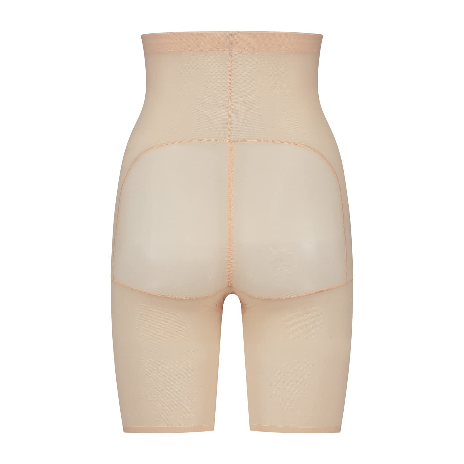 Bye Bra Powermesh High Waist Short, High Control, Double-Layer Front Panel, Cotton Crutch, Silicone Strap, Bonded Leg Edges, Shapewear For Women, Powermesh Shapewear