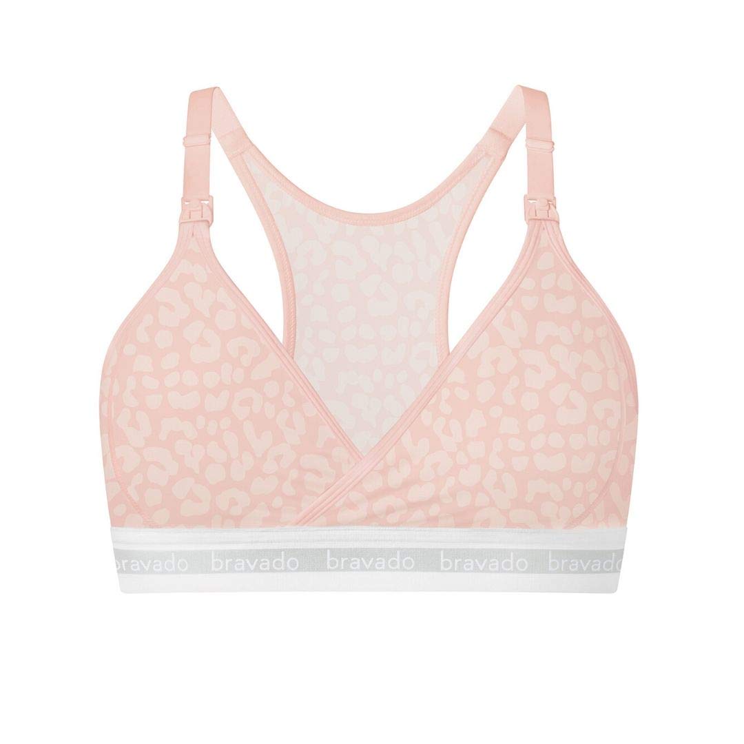 BRAVADO! DESIGNS Women's Original Maternity & Nursing Sleep Bra, Cotton-Modal, Pink L
