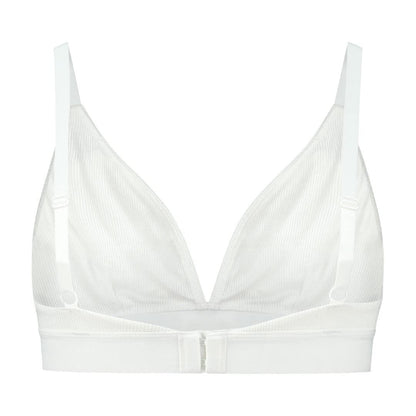 Natural Rib Triangle Bra Top White S