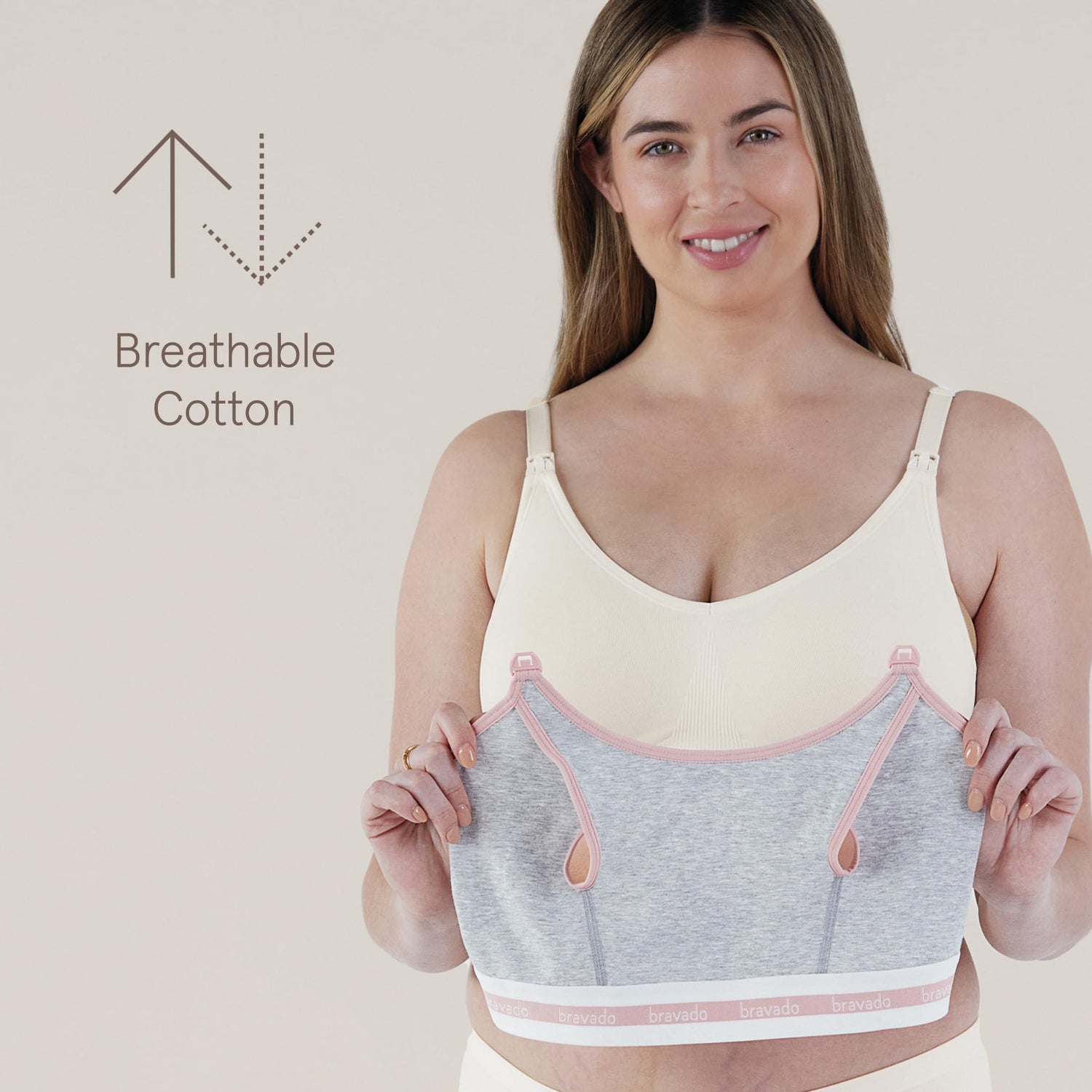 Bravado Designs Sustainable Hands-Free Pumping Accessory | Clip and Pump | Organic Cotton &amp; Tencel™ Modal Blend | S-XL