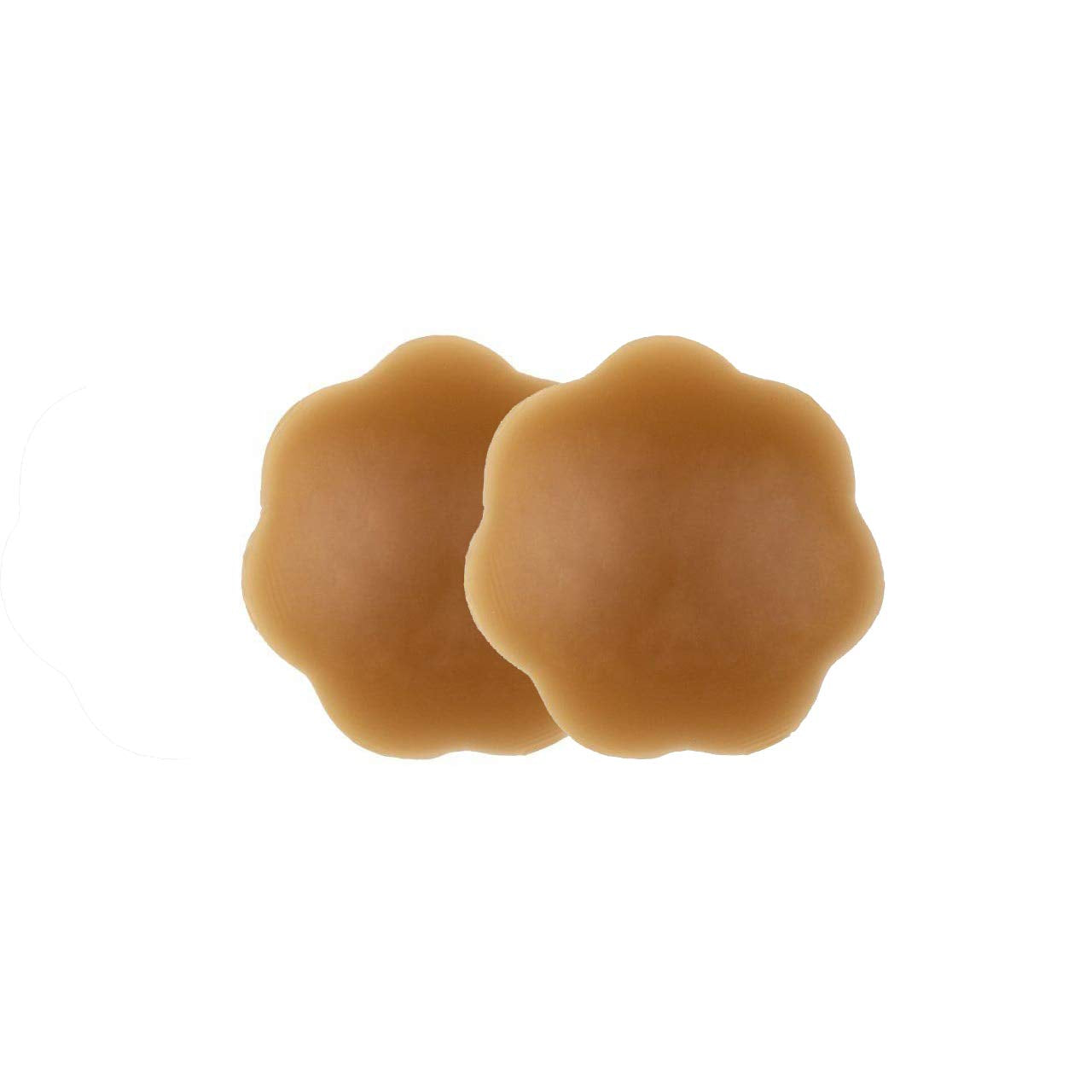 Bye Bra Petal Silicone Nude Nipple Covers, Adhesive Breast Pasties - Reusable Up to 15 Times, One Size in Beige and Brown