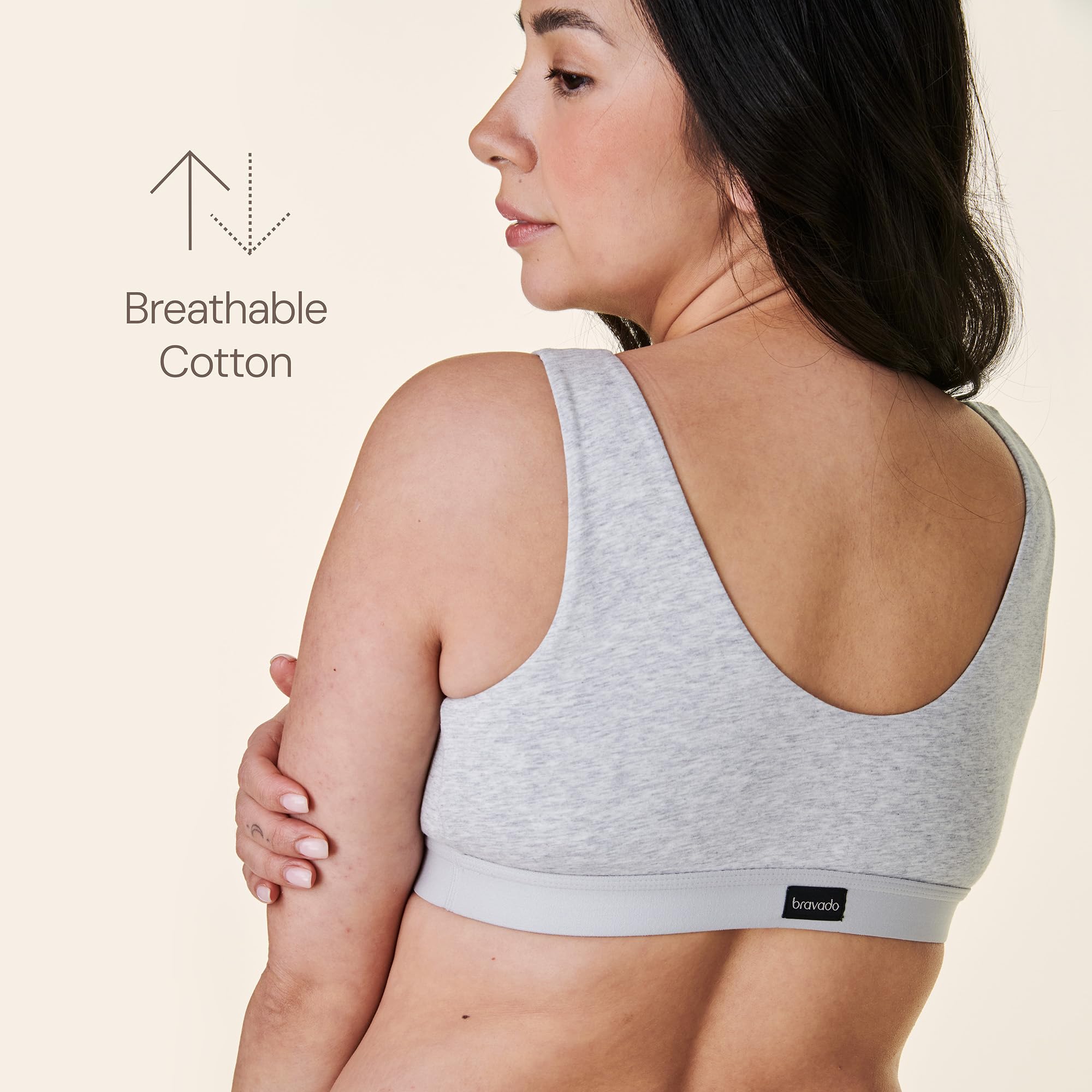 Bravado Designs Wireless Cotton Sleep Bras for Women, Everyday Bralette