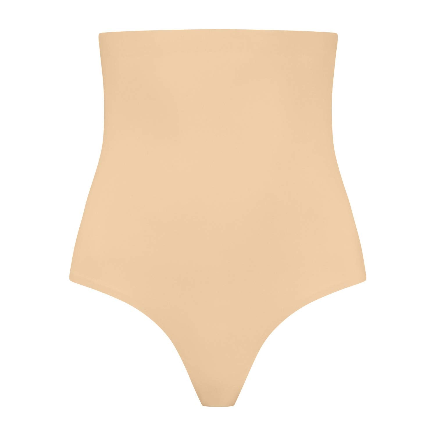 Bye Bra Invisible Thong, High Waist, Low Control, No Stitch, Cotton Gusset, Lightweight, 3 Colors, S-XXL Beige