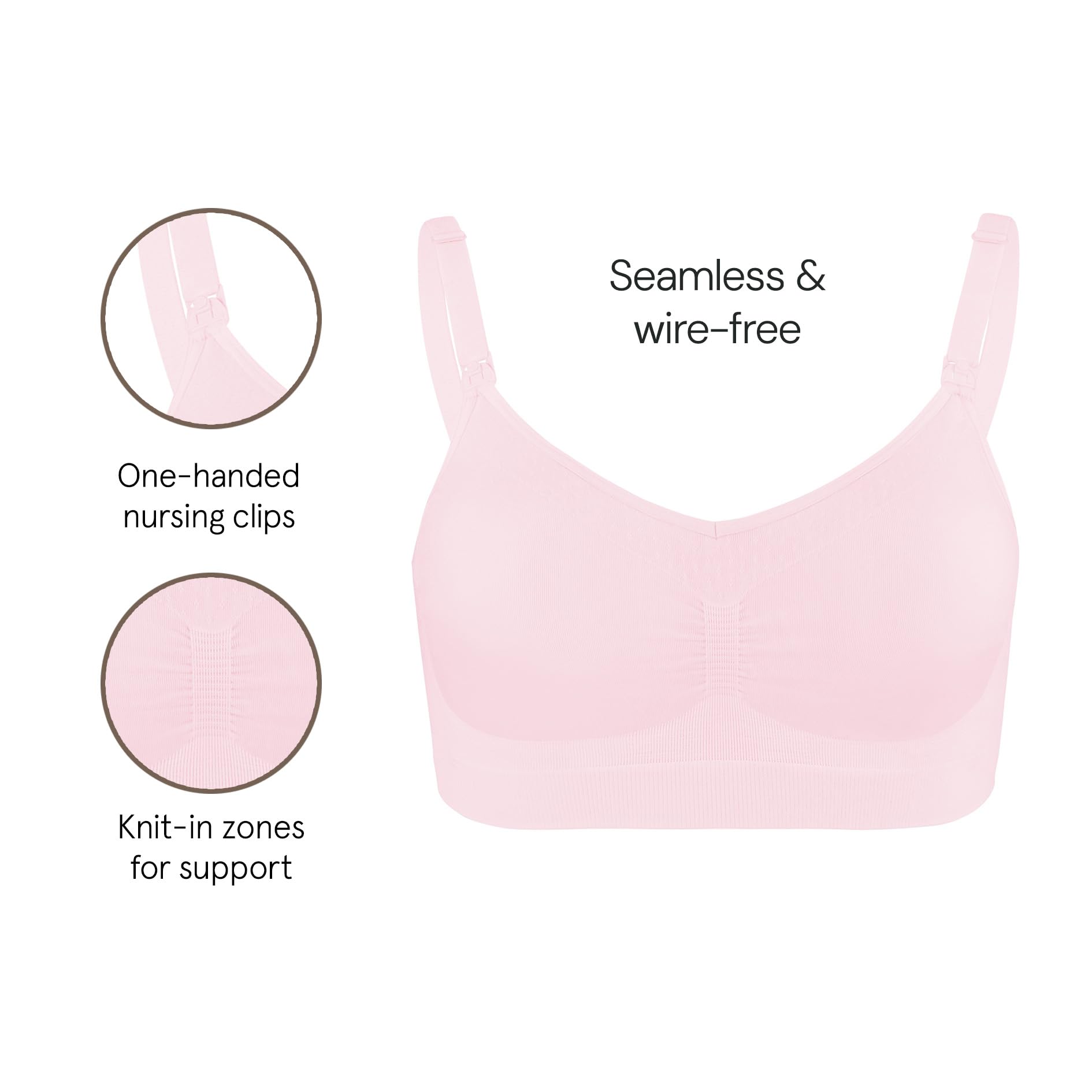 Basics by Bravado Women's Comfort Maternity Bra and Nursing Bra Adjustable, Seamless