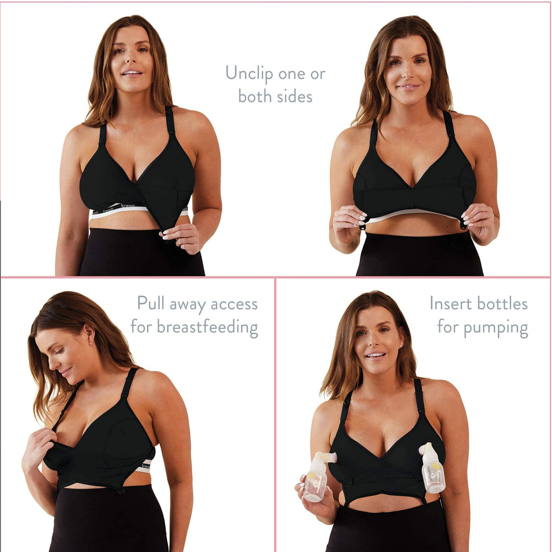 BRAVADO! DESIGNS Original Pumping &amp; Nursing Bra (Black, L)