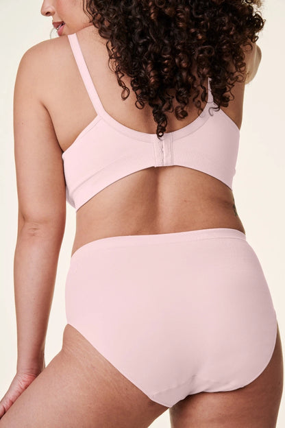 Bravado Designs Sustainable Panty | High-Rise | Seamless | Recycled Nylon, Organic Cotton &amp; Modal Blend (Chalk Pink 21001)