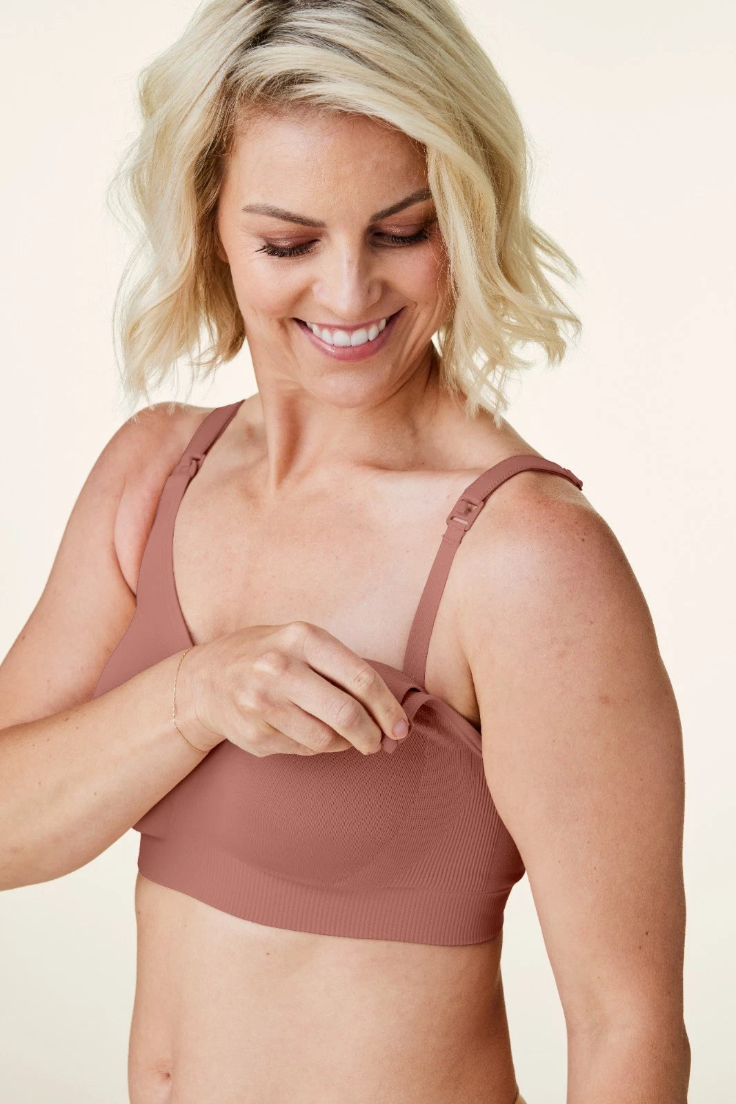 Bravado Body Silk Seamless Nursing Wire Free Maternity Bra (Roseclay 1401)