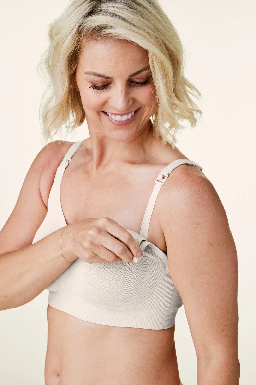 Bravado Body Silk Seamless Nursing Wire Free Maternity Bra (Antique White 1401)
