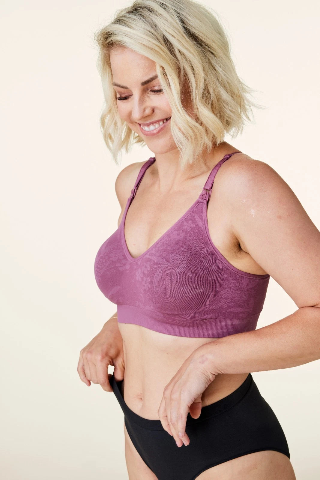Bravado Body Silk Seamless Nursing Wire Free Maternity Bra (Berry Jacquard 1401)