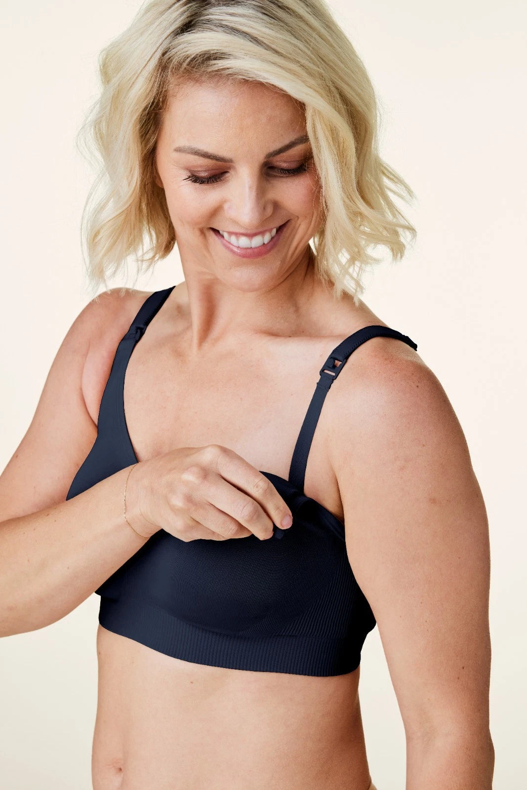 Bravado Body Silk Seamless Nursing Wire Free Maternity Bra (Navy 1401)