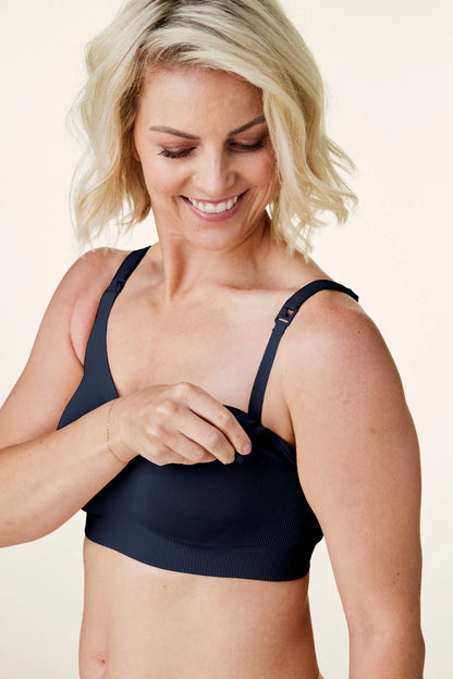 Bravado Body Silk Seamless Nursing Wire Free Maternity Bra (Navy 1401)