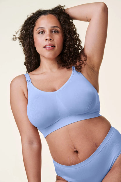 Bravado Body Silk Seamless Nursing Wire Free Maternity Bra (Hydrangea Blue 1401)